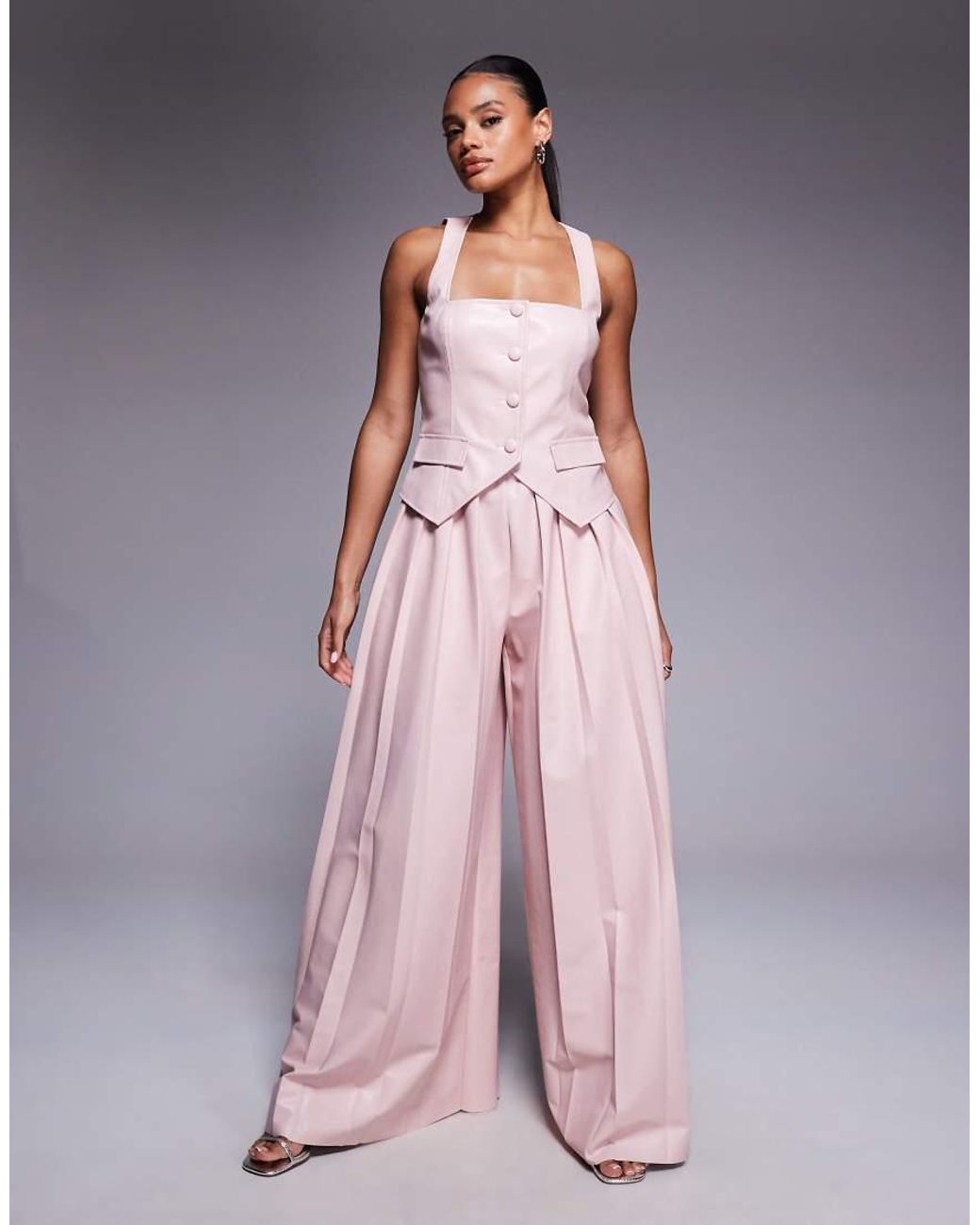ASOS Purple Pu Waistcoat Co-ord