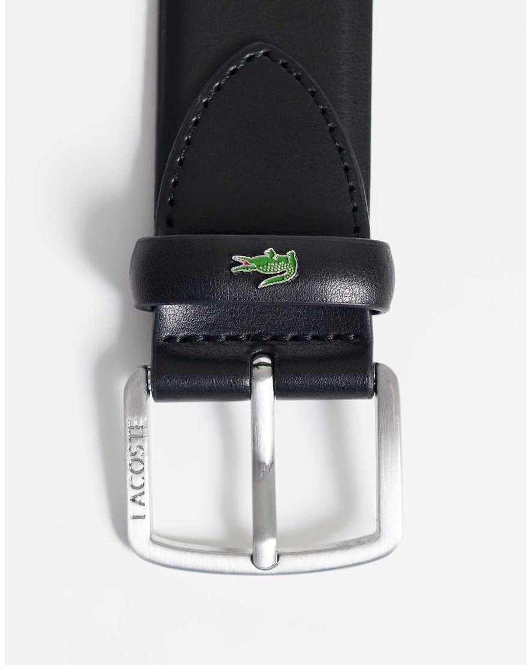 Lacoste White Leather Belt for men