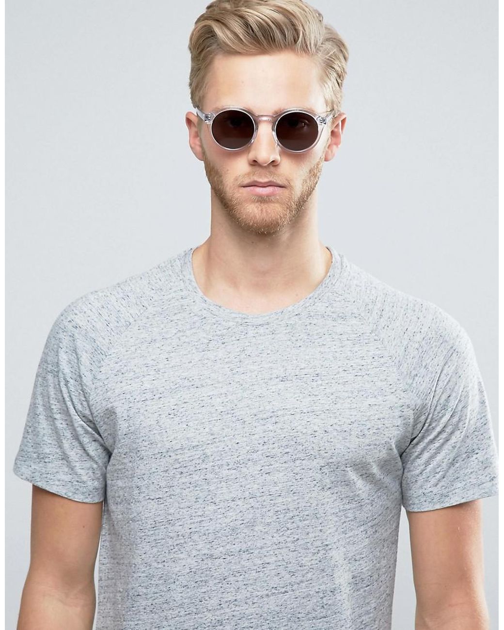 Monokel Monokel Round Sunglasses Barstow In Clear for Men | Lyst