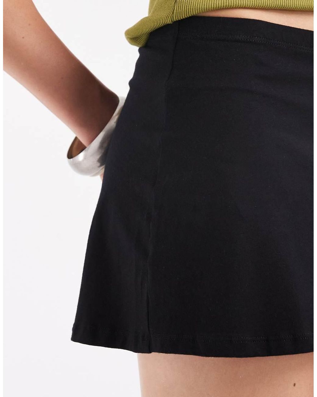Motel Black Nidya A Line Mini Skirt