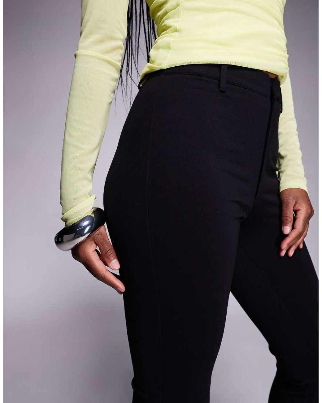 ASOS Blue Premium Ponte Flare Pants With Tailored Waistband