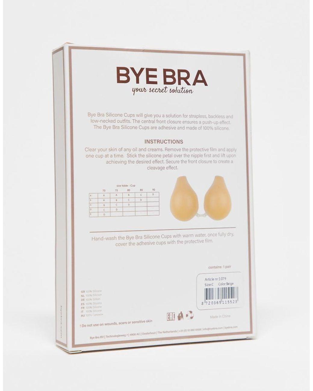 Bye Bra Natural Silicone Stick On Bra Cups