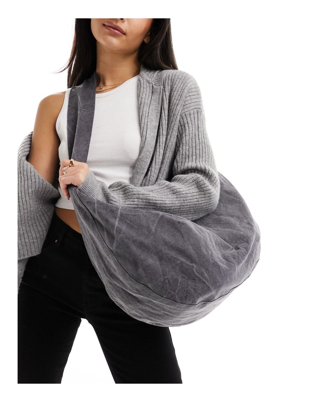 Weekday Samir Slouchy Cross Body Bag in Gray | Lyst