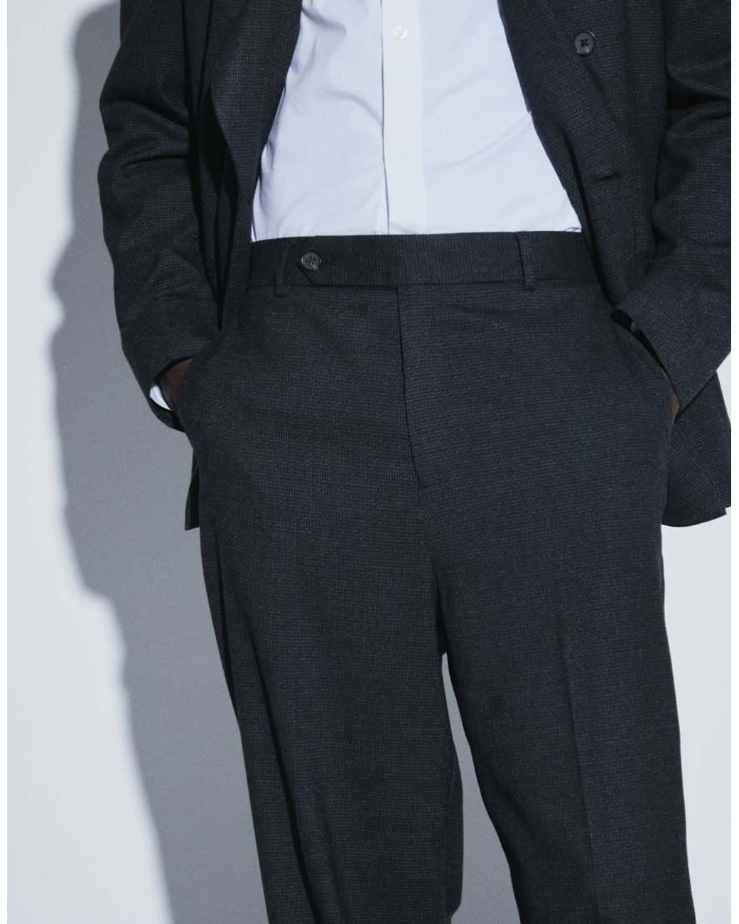 ASOS White Relaxed Tapered Suit Pants for men
