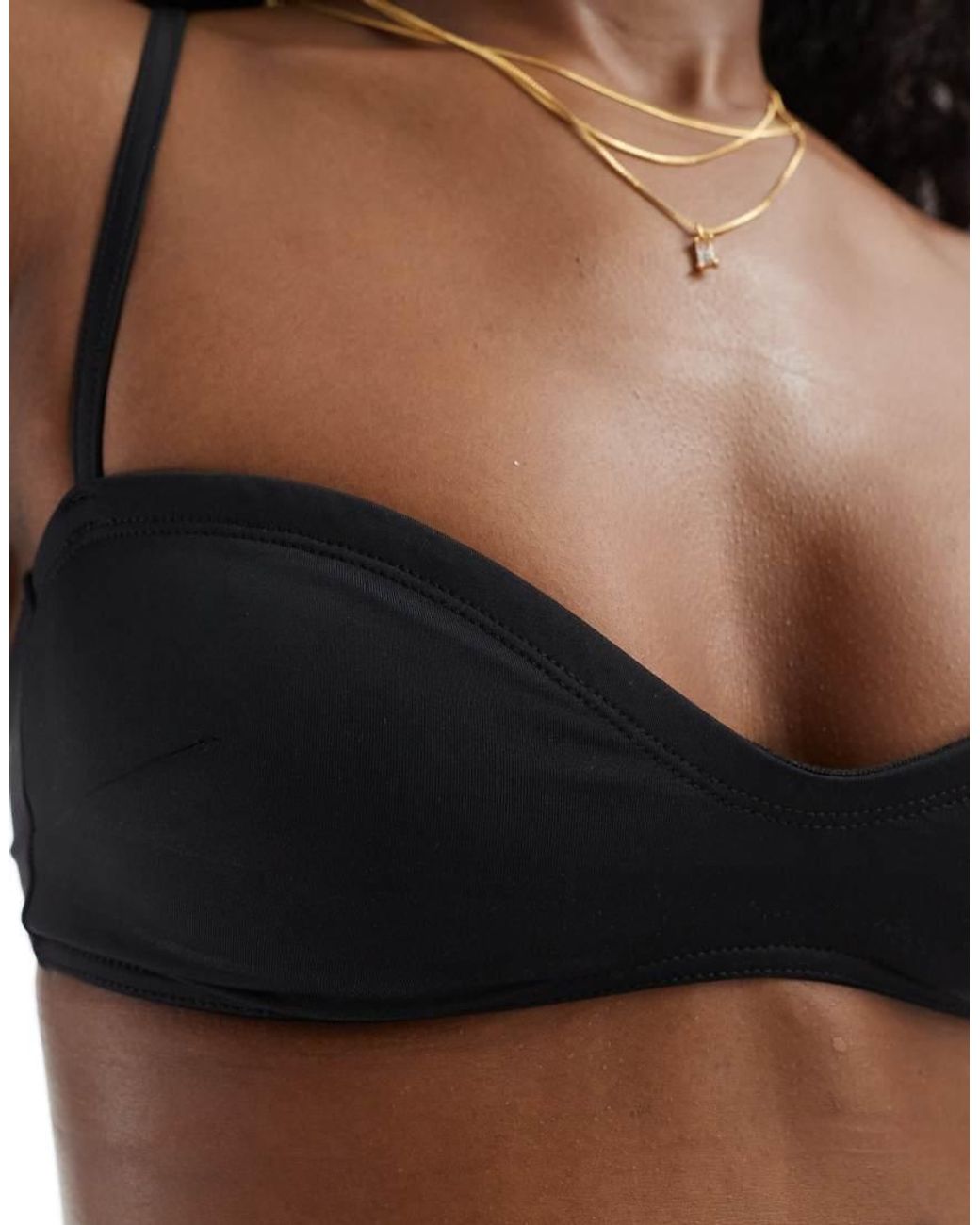 ASOS Black Maya Mix And Match Shaped Bandeau Bikini Top