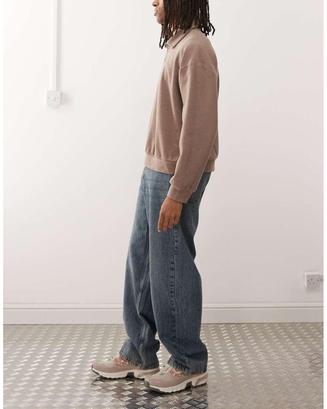 Collusion Blue X001 Antifit Mid Rise Jeans for men