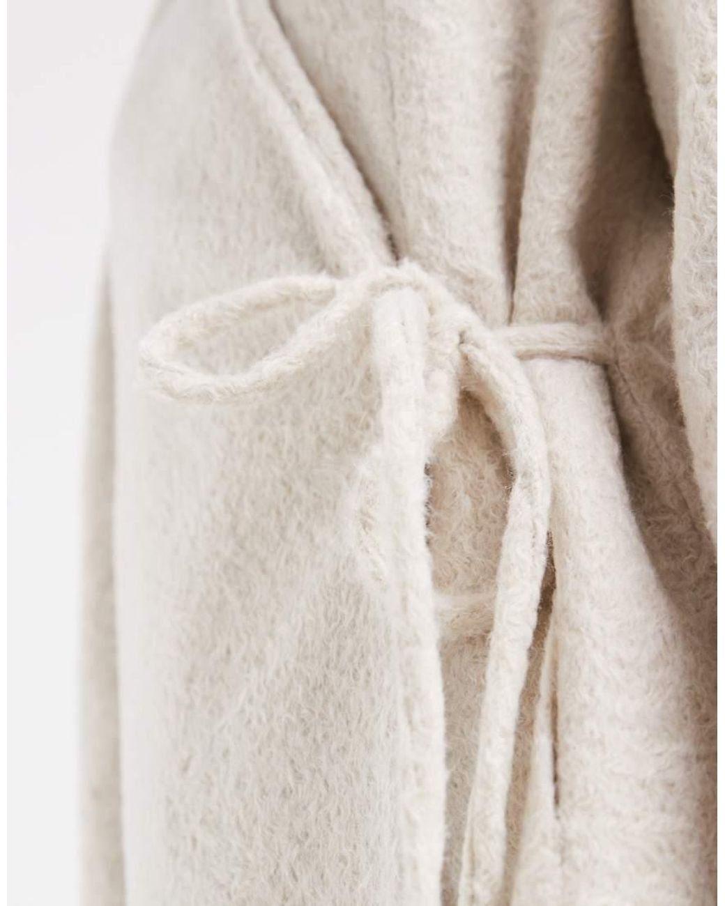 Vero Moda Natural Textured Wool-touch Tie-side Jacket
