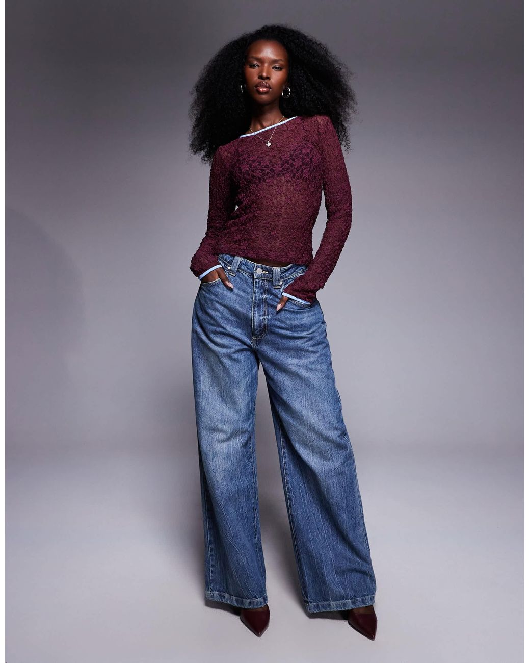 Top ras ASOS en coloris Purple