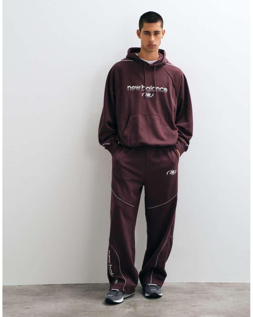 New Balance Red Trackside French Terry Hoodie for men