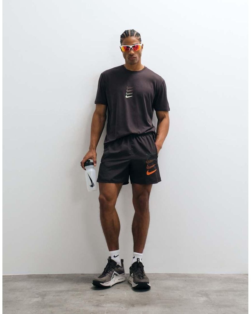 Nike Black Miler Dri-Fit 5 Inch Shorts for men