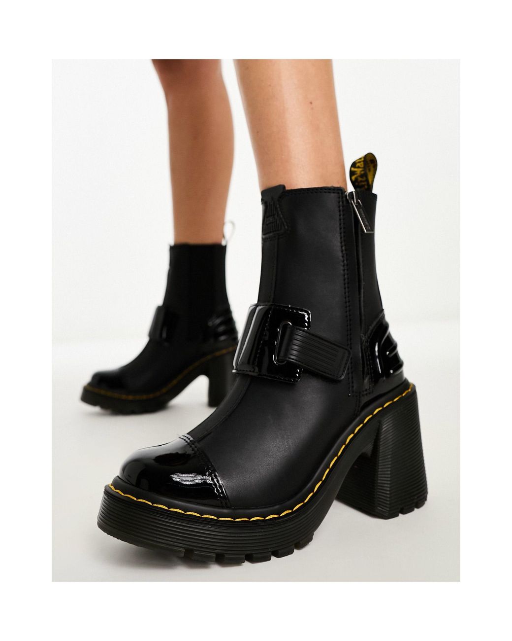 Dr. Martens Gaya Heeled Chelsea Boots in Black | Lyst Australia