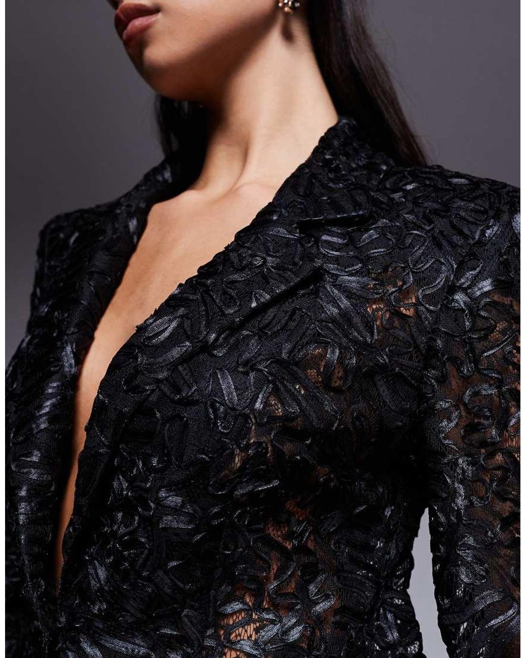ASOS Black Lace Tailored Blazer Co-ord