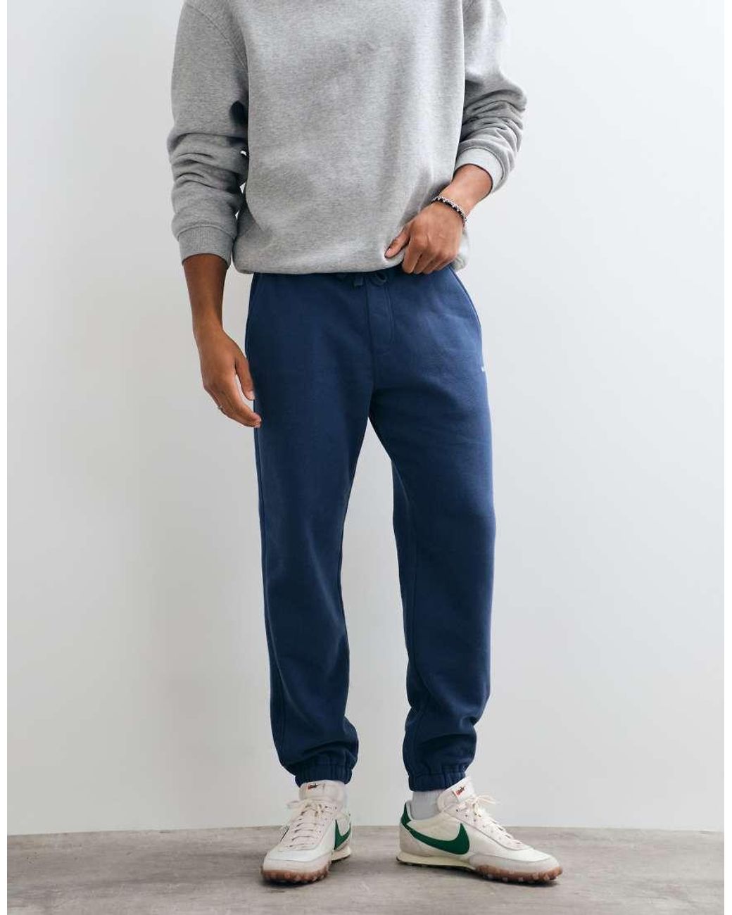 Hollister Blue Cuffed baggy joggers for men