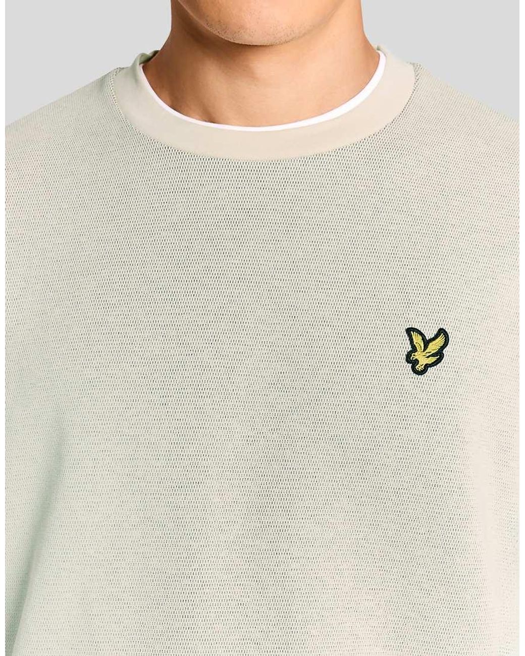 Lyle & Scott Gray Mid Layers Raised Jacquard Crew Neck Sweatshirt for men