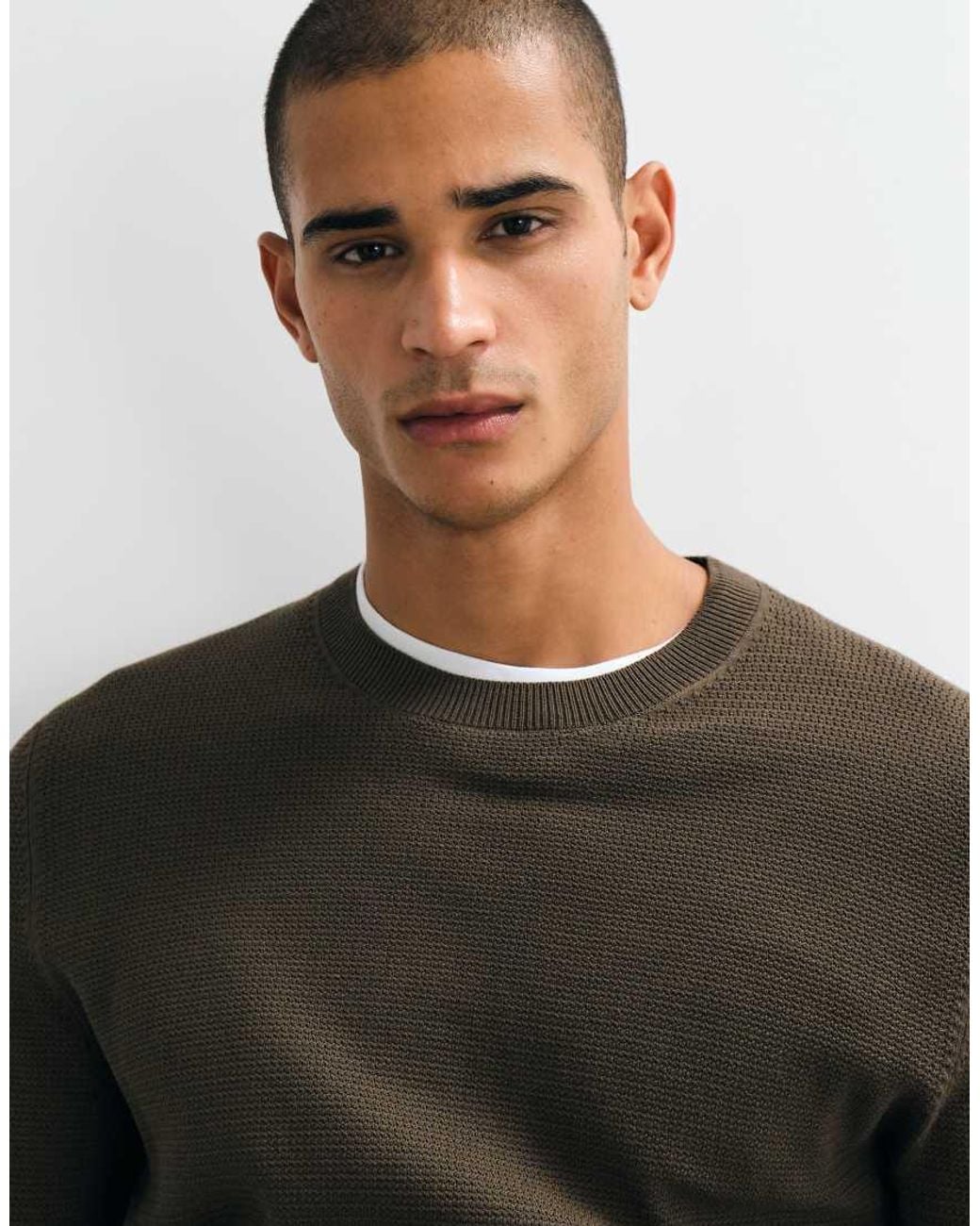 Mango Gray Knitted Jumper for men