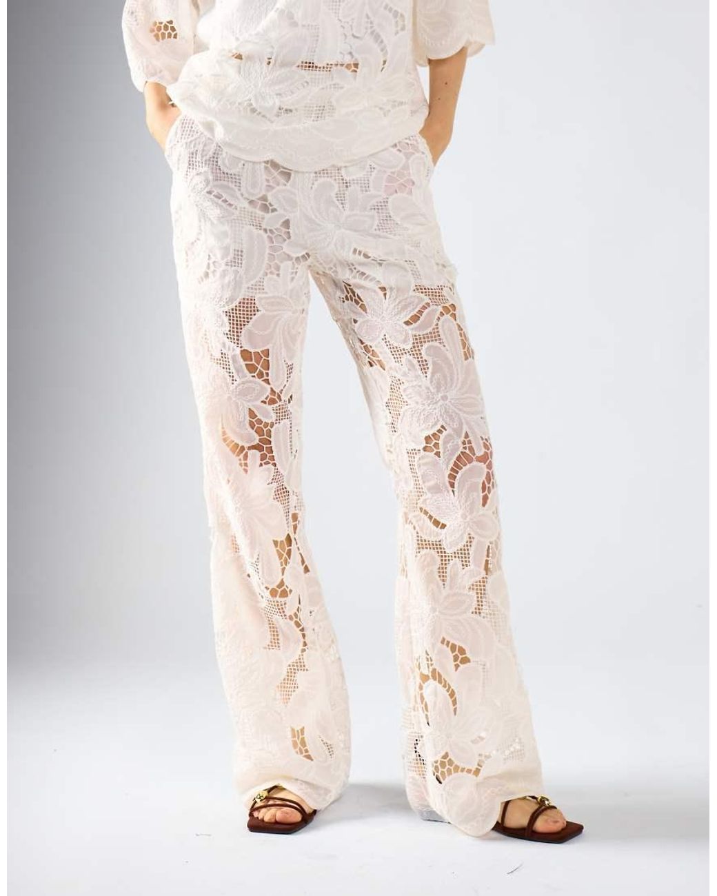 Glamorous White Flared Leg Trousers