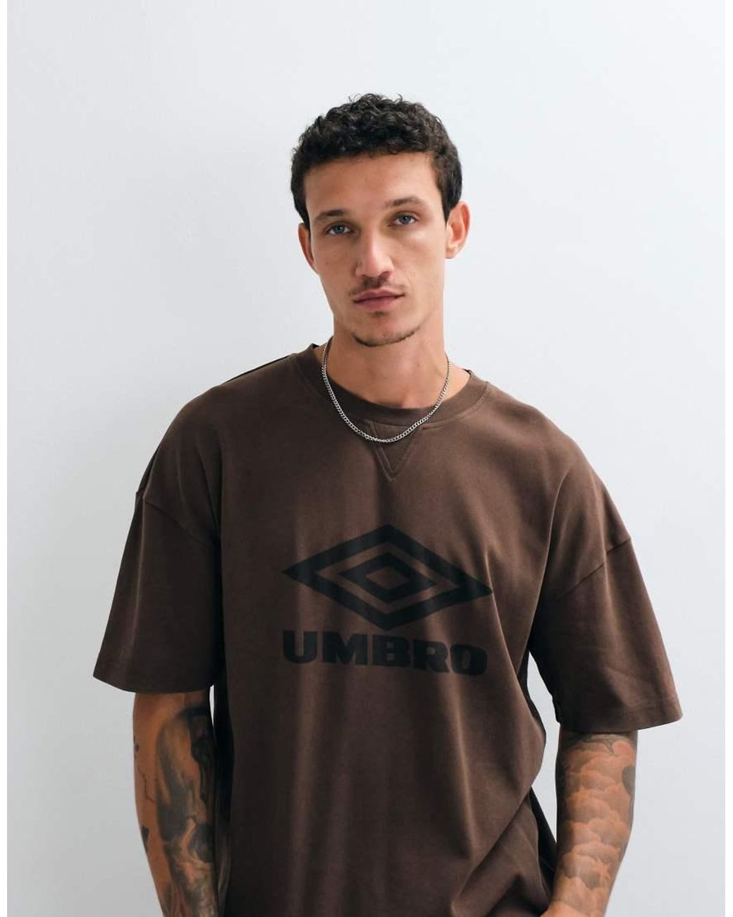 Umbro Brown Washed Boxy Tee for men
