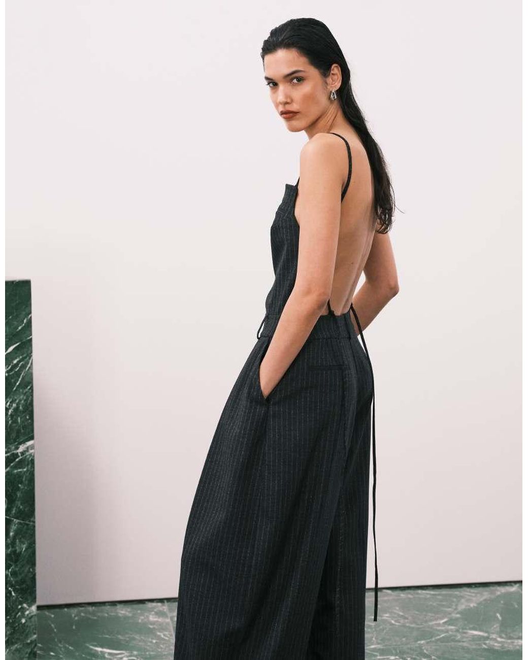 ASOS White Tailored Low Back Dungaree