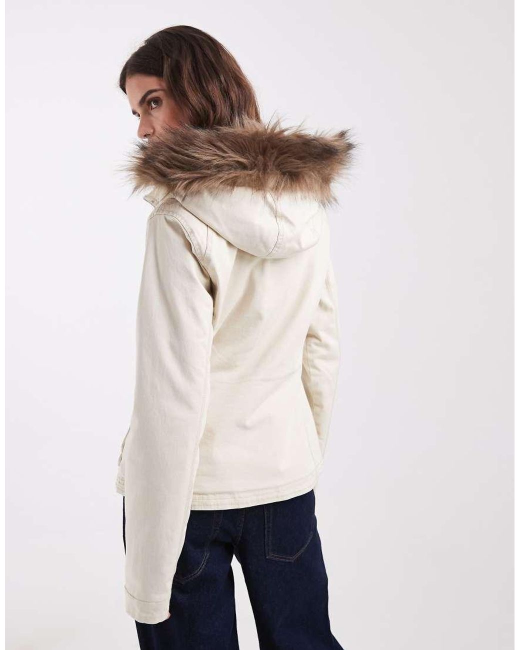 Hollister Natural Longline toggle Detail Parka With Hood