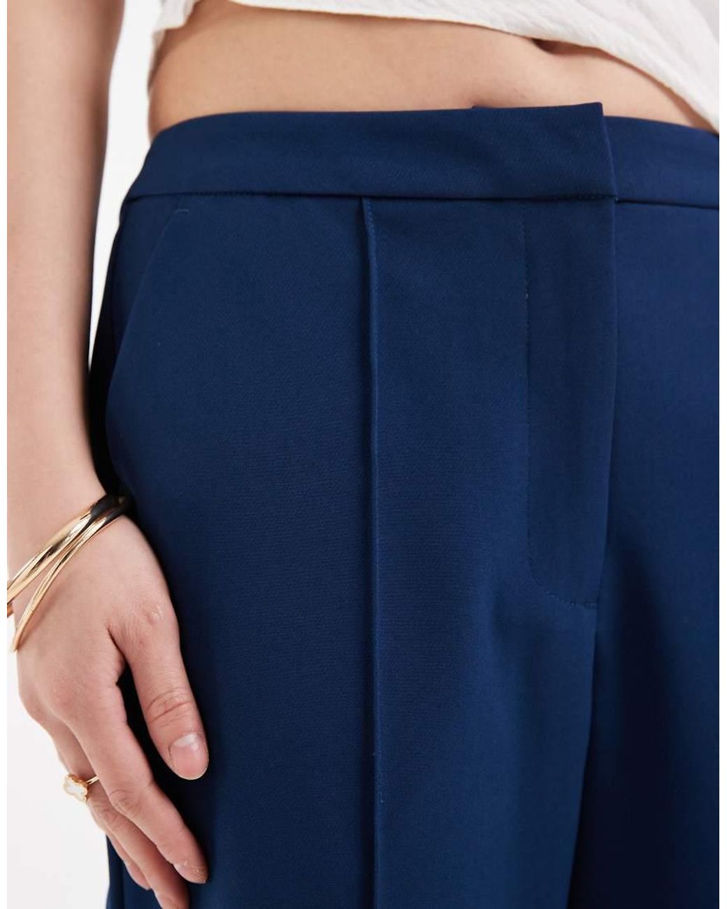 ASOS Blue Petite Tailored Kick Flare Pants