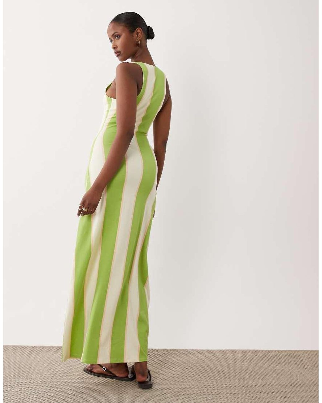 ASOS Green Scoop Neck Maxi Dress