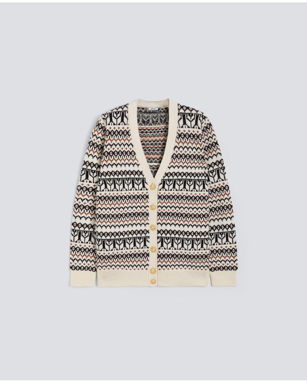 Aspesi White Strickjacke Aus Einer Mischung Aus Baumwolle, Hanf Und Wolle