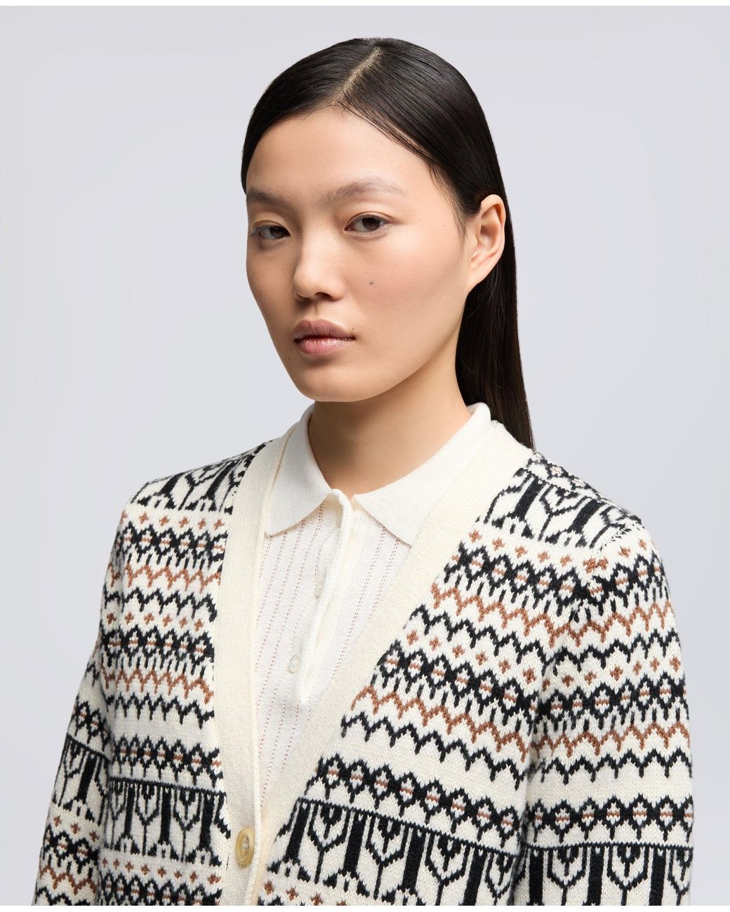 Aspesi White Strickjacke Aus Einer Mischung Aus Baumwolle, Hanf Und Wolle