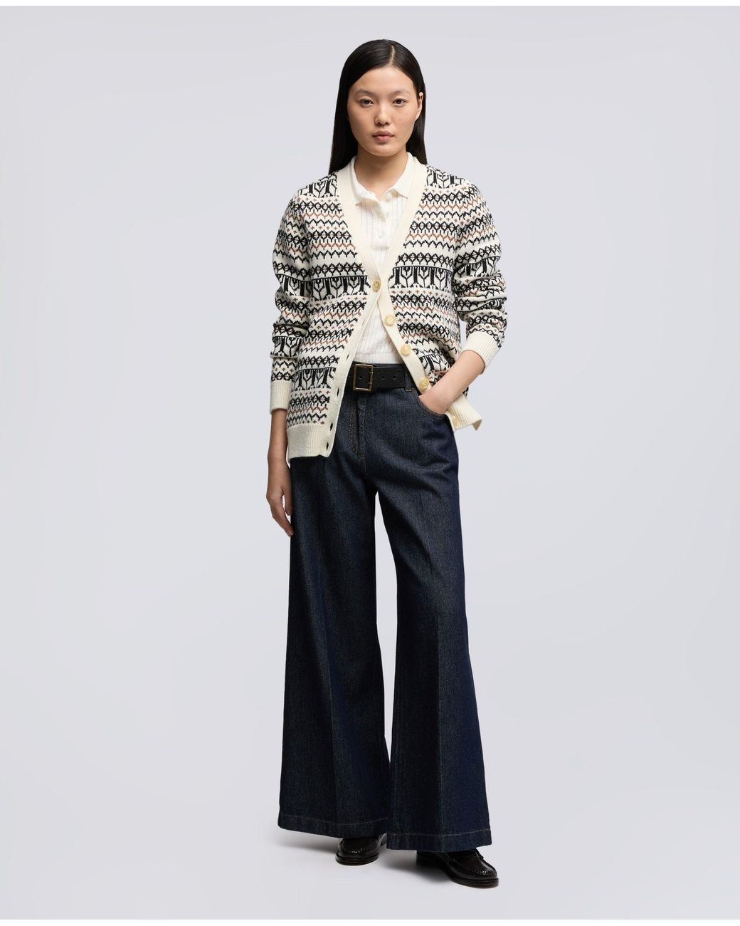 Aspesi White Strickjacke Aus Einer Mischung Aus Baumwolle, Hanf Und Wolle