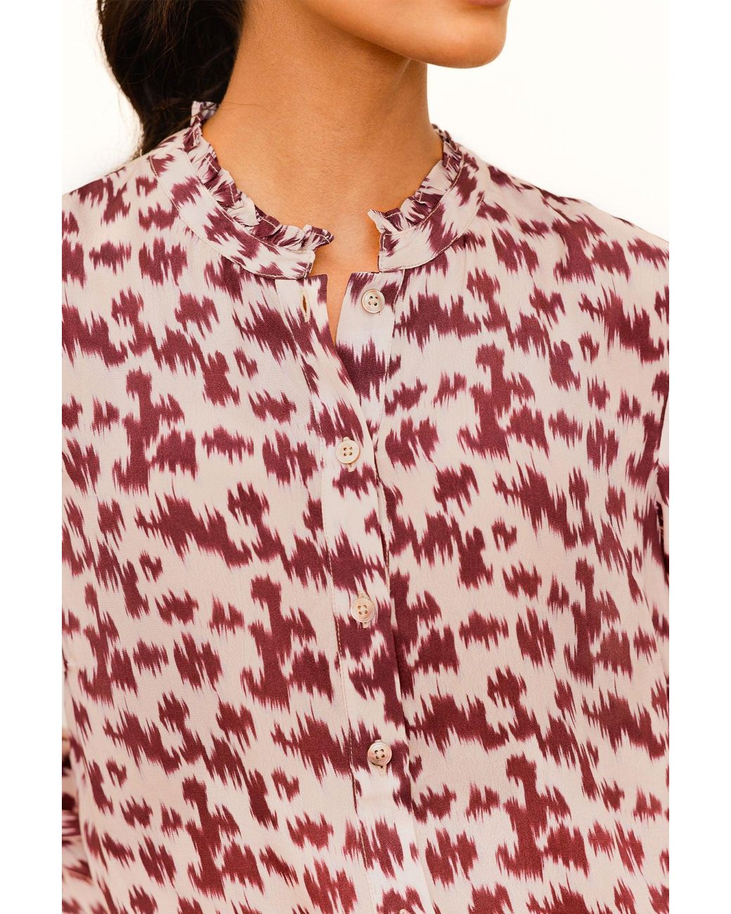Aspiga Pink Cosima Viscose Crepe Animal Printed Shirt