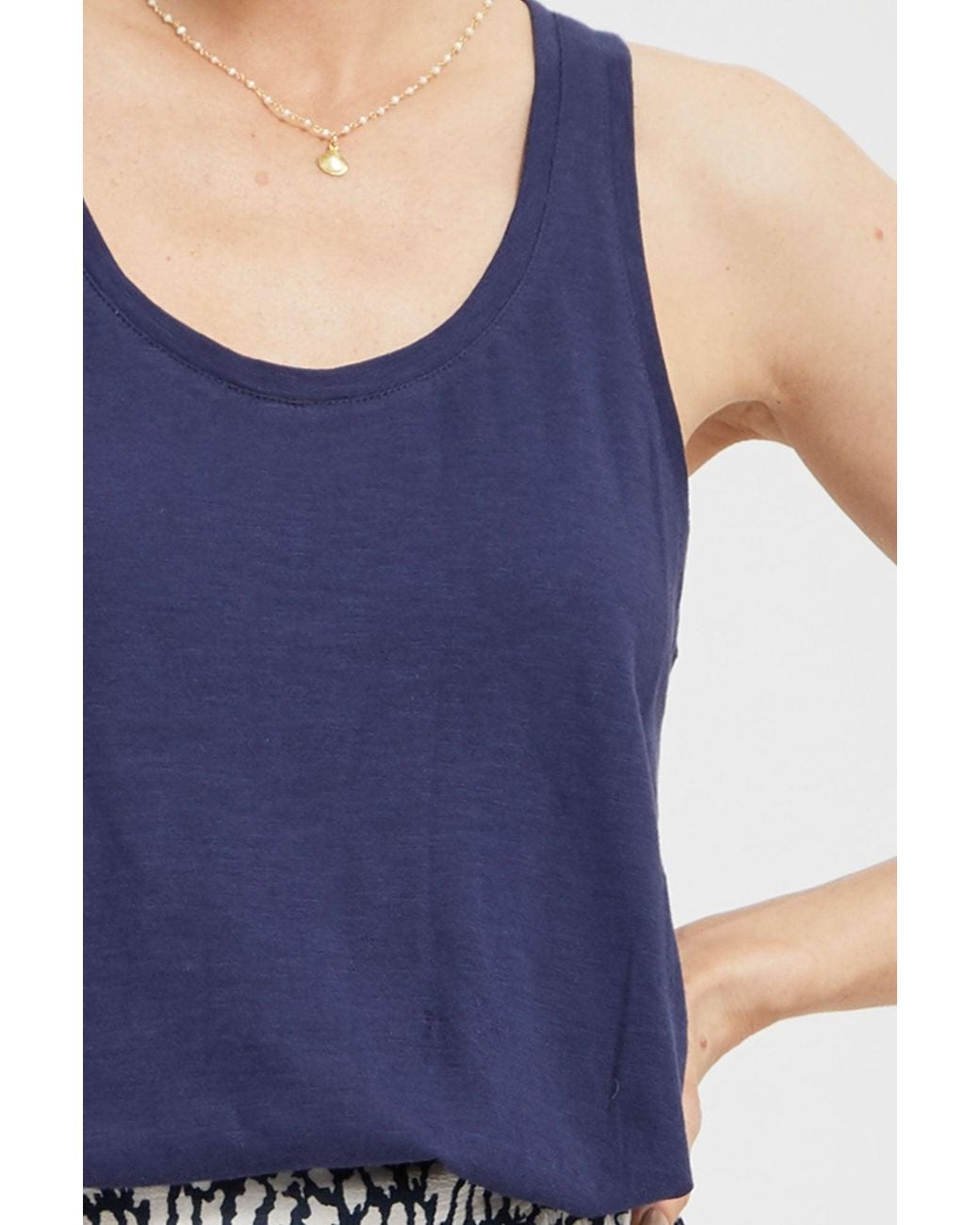 Aspiga Blue Ladies Sustainable Cotton Slub Vest Top Summer Holiday Xs-Xl