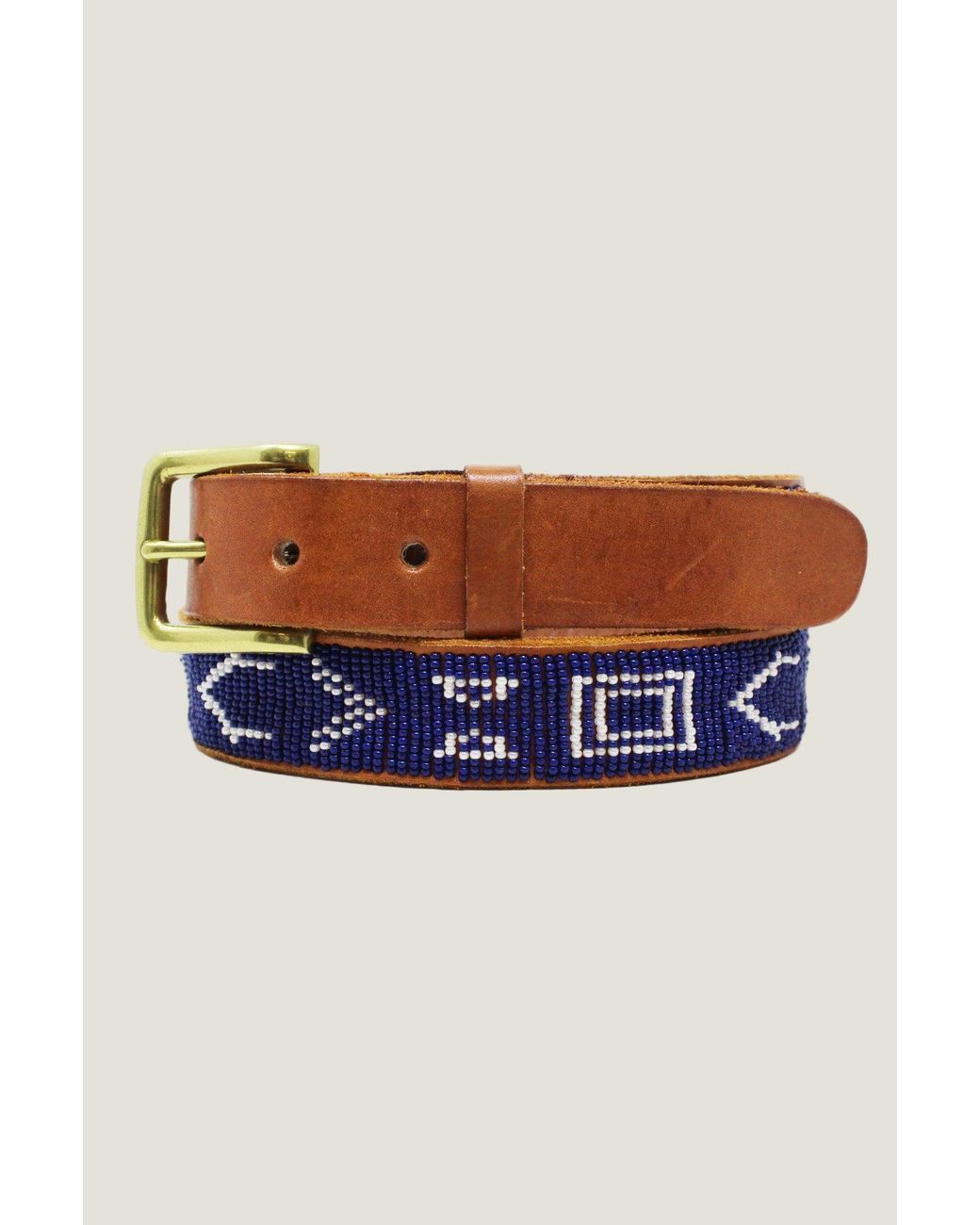 Aspiga Blue Ladies Sustainable Leather Beaded Village Belt
