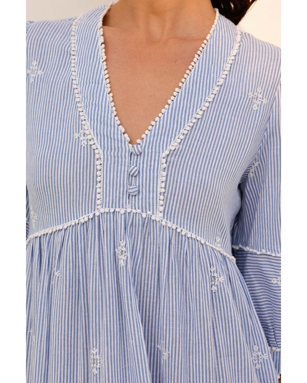 Aspiga Blue Sustainable Mindy Dress Organic Cotton Summer Holiday Beach Cover Up Stripe