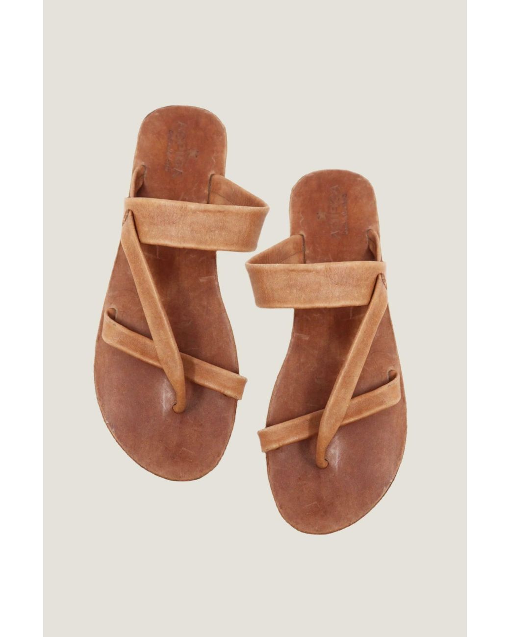Aspiga Brown Sustainable Leather Handmade Kenyan Sandals Size 36