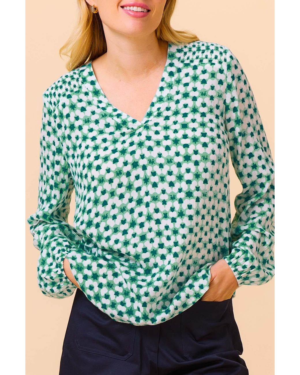 Aspiga Blue Ethical Clea Blouse Viscose Printed Summer