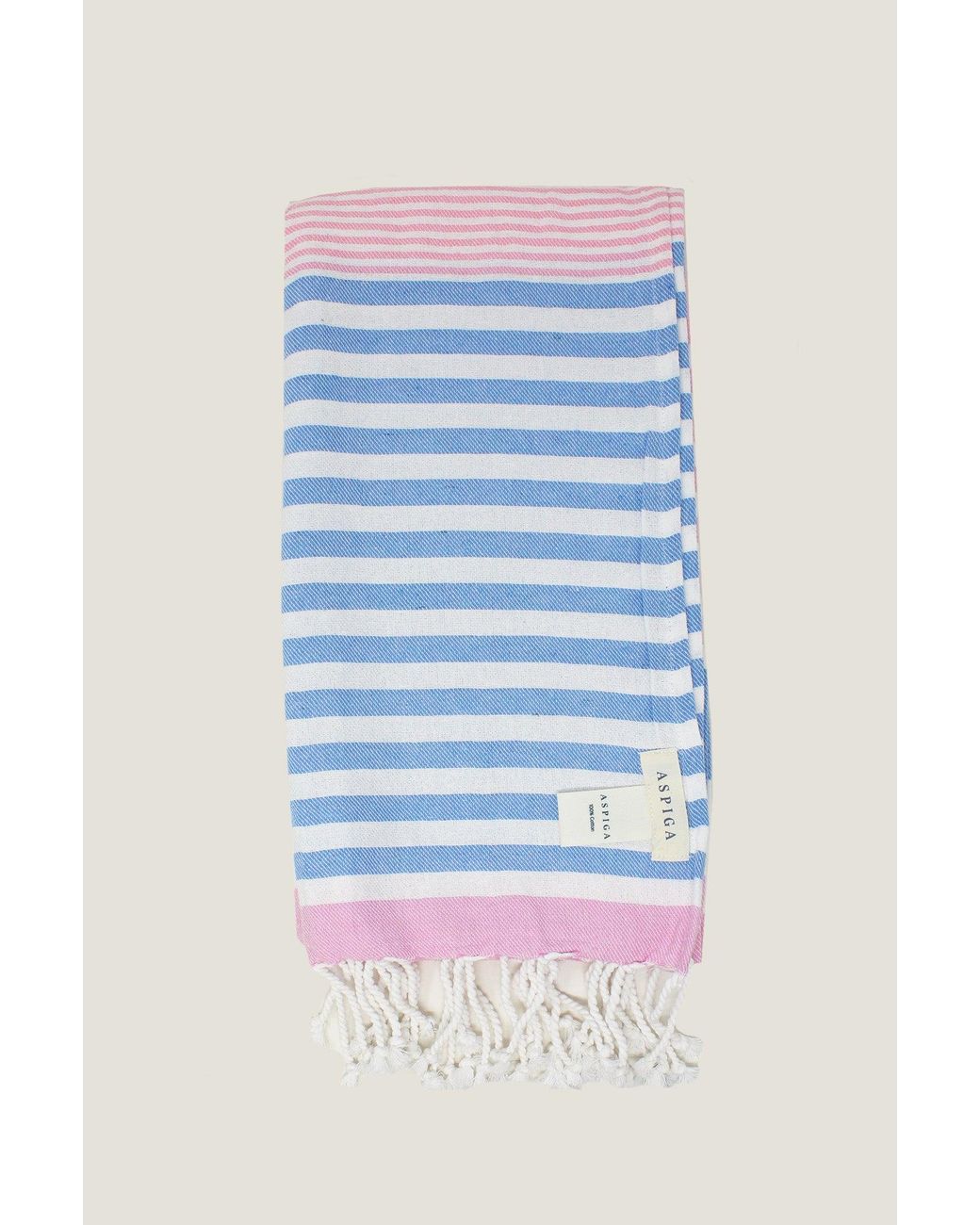 Aspiga Blue Sustainable Handmade Kenyan Kikoy Towel Cotton Summer Holiday Gifting