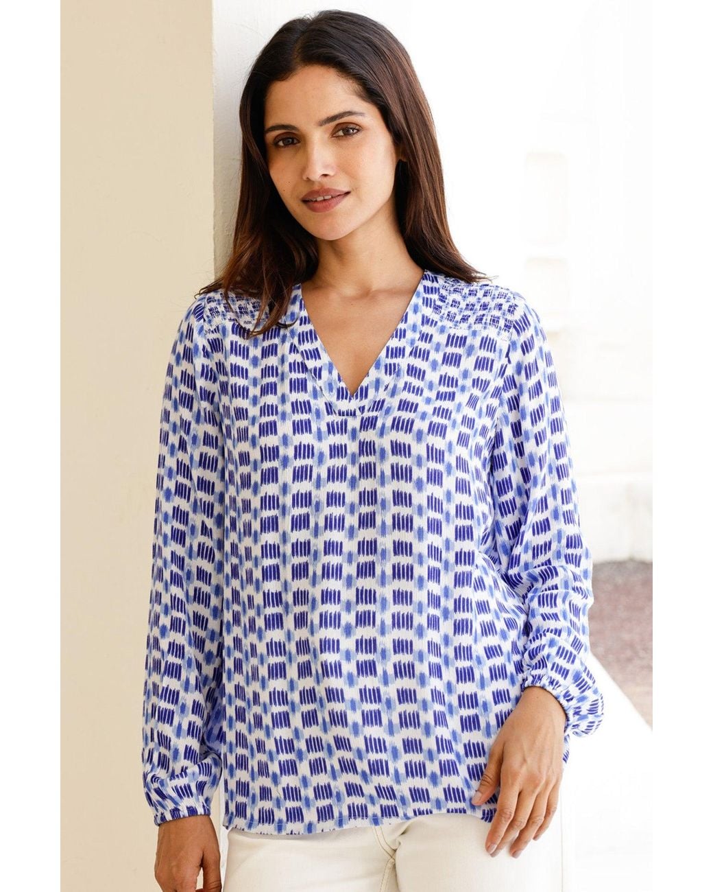 Aspiga Blue Clea Viscose Crinkle Blouse