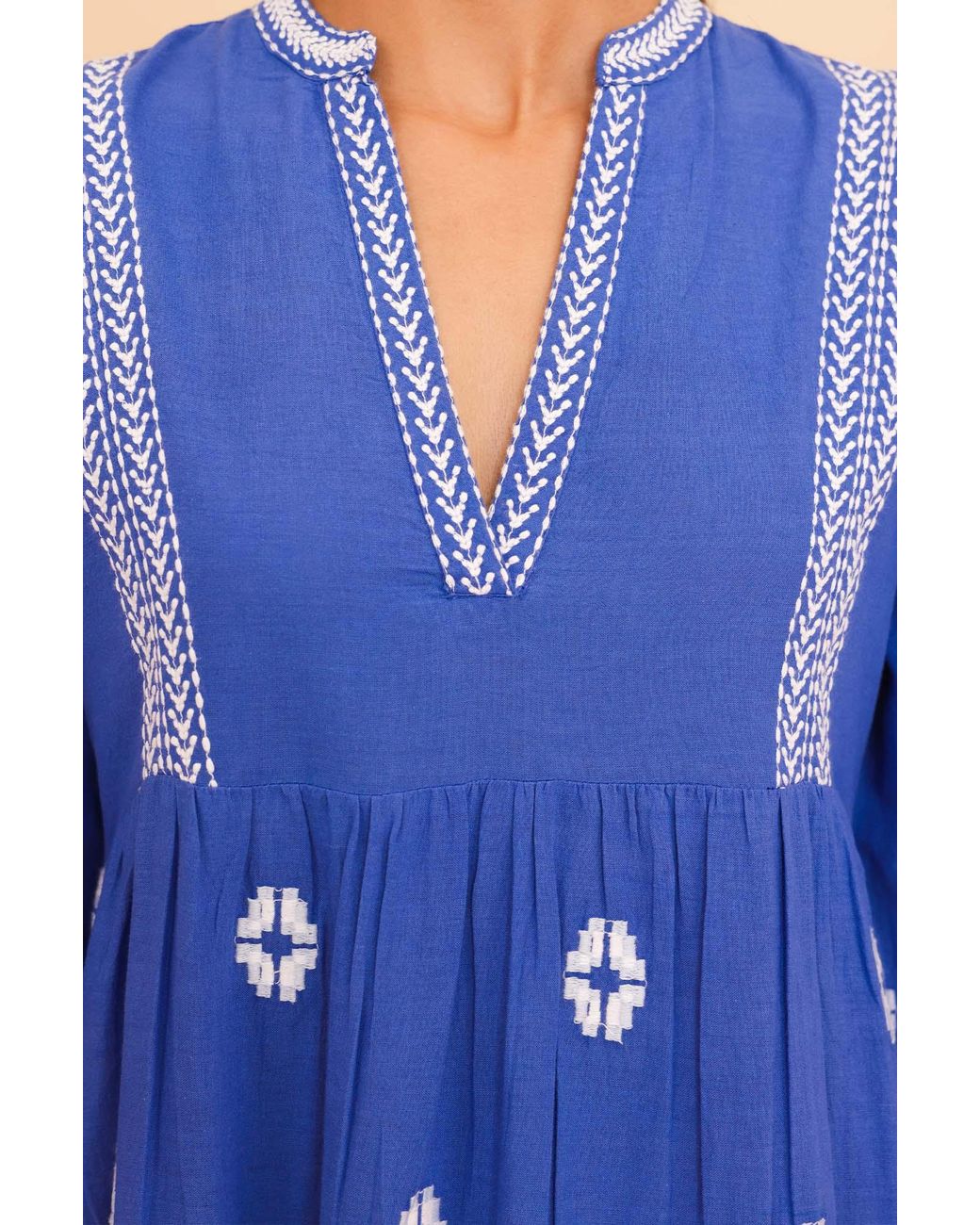 Aspiga Blue Sustainable Enola Dress Organic Cotton Summer Holiday Beach Cover Up
