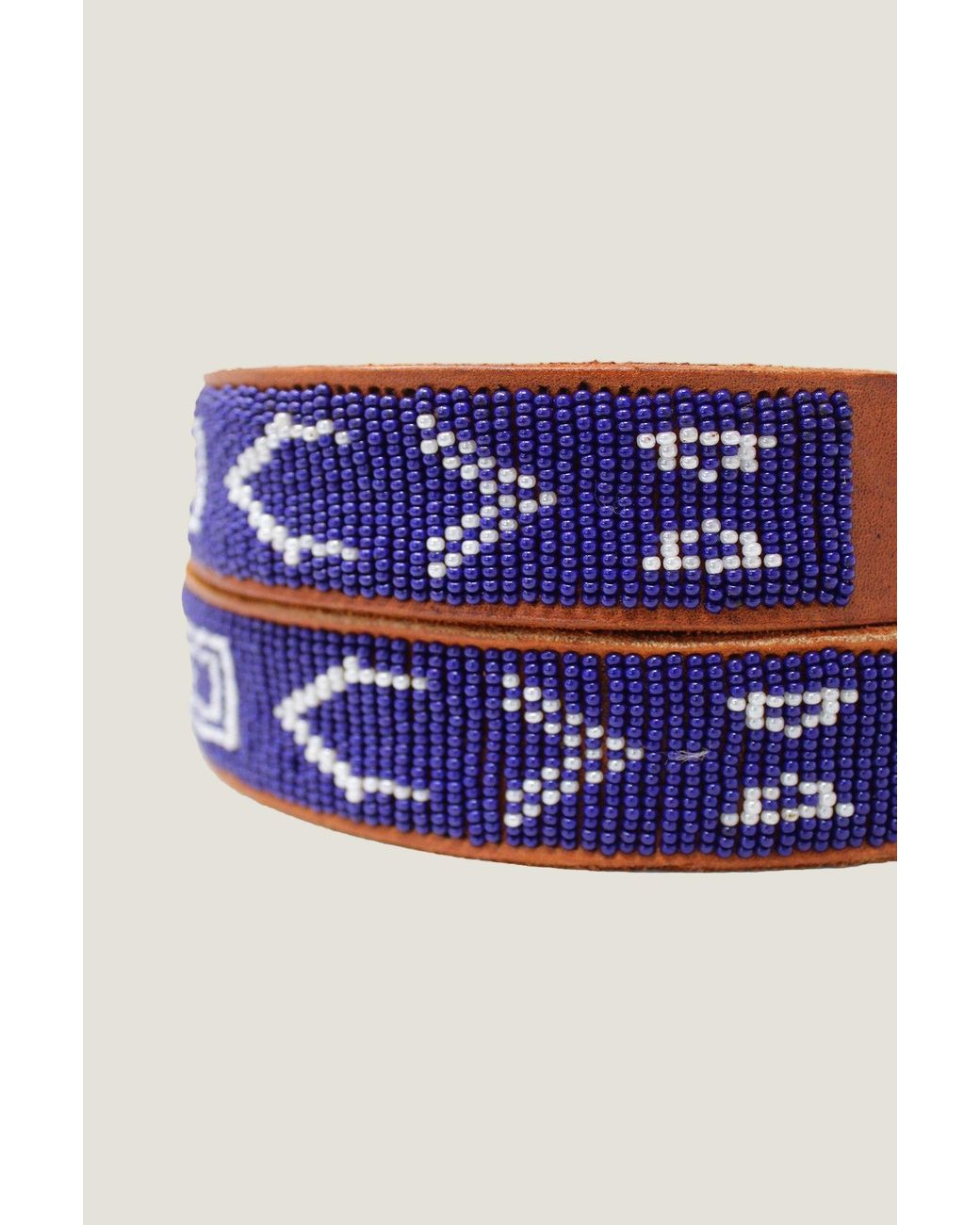 Aspiga Blue Ladies Sustainable Leather Beaded Village Belt