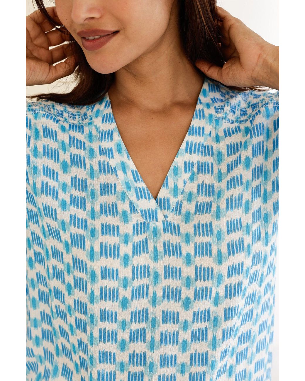 Aspiga Blue Clea Viscose Crinkle Blouse