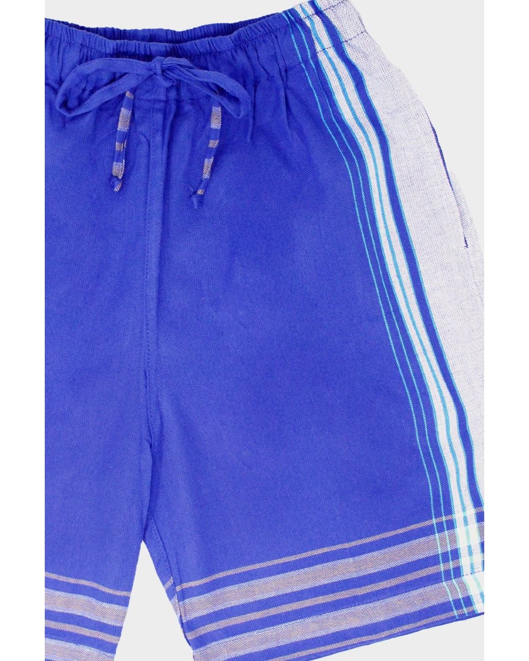 Aspiga Blue Sustainable Kenyan Kikoy Shorts/ Stripe 100% Cotton