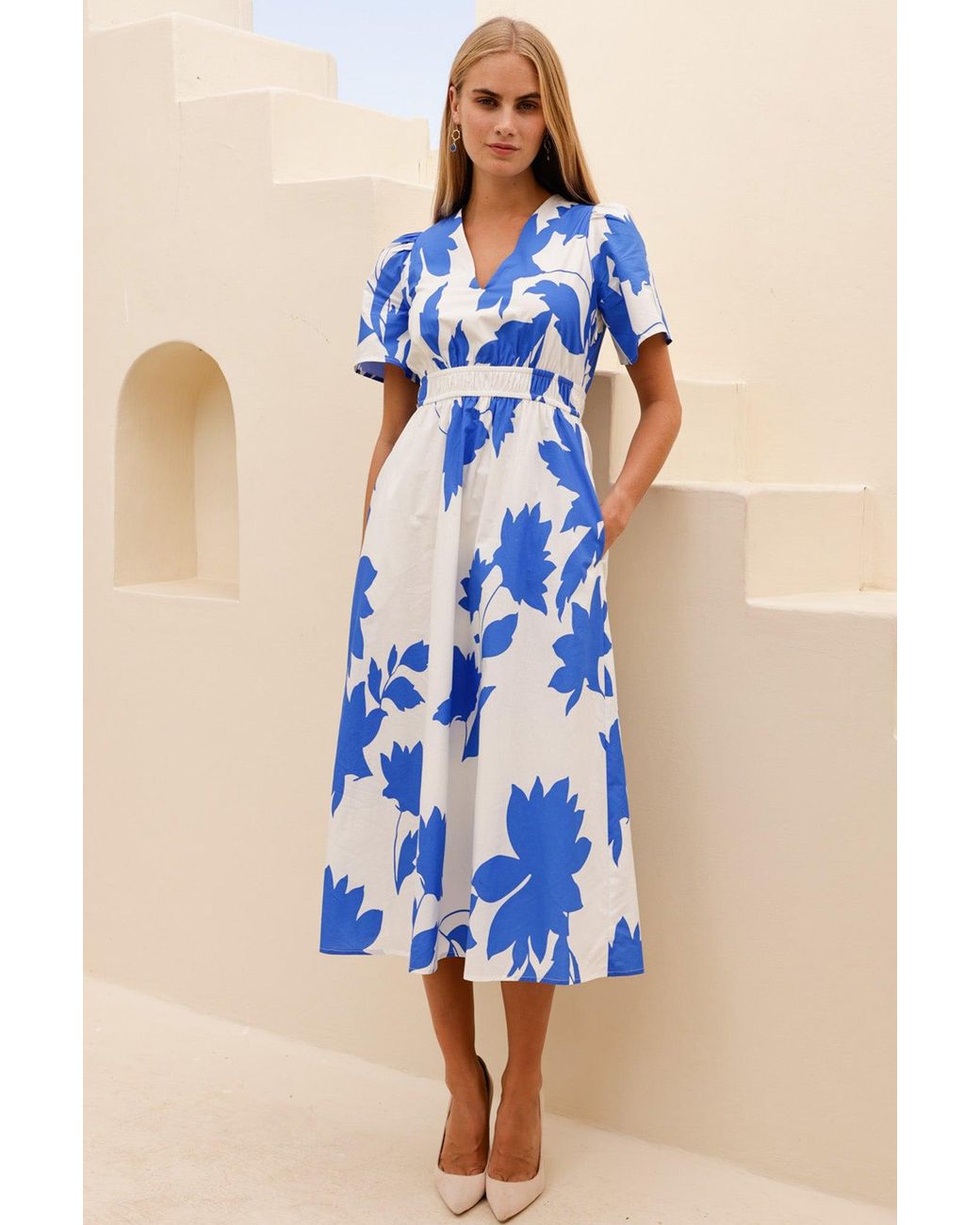 Aspiga Blue Elsa Printed Cotton Dress