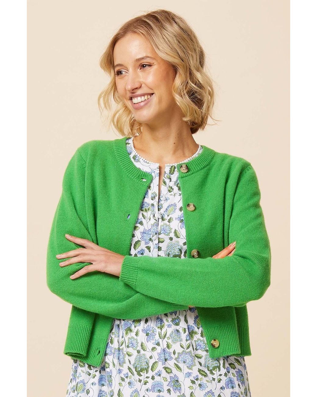 Aspiga Green Ladies Sustainable Merino Wool Brittany Cardigan