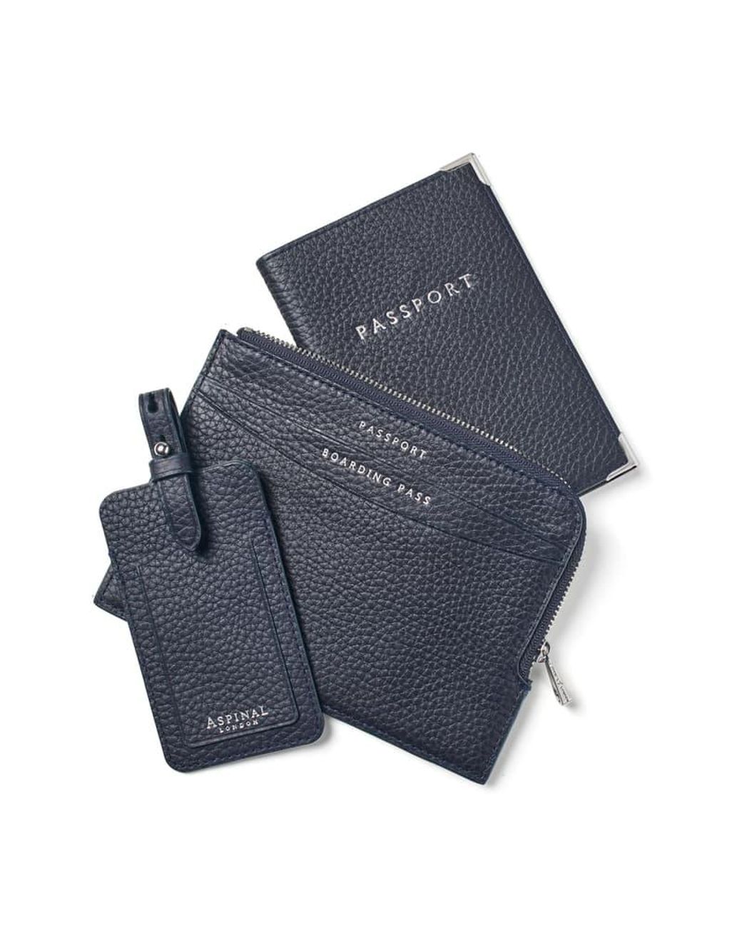 Aspinal Blue Zipped Travel Collection