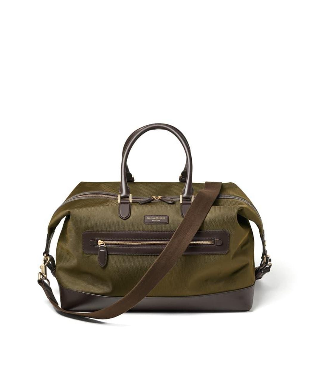 Aspinal Green Weekend Bag for men