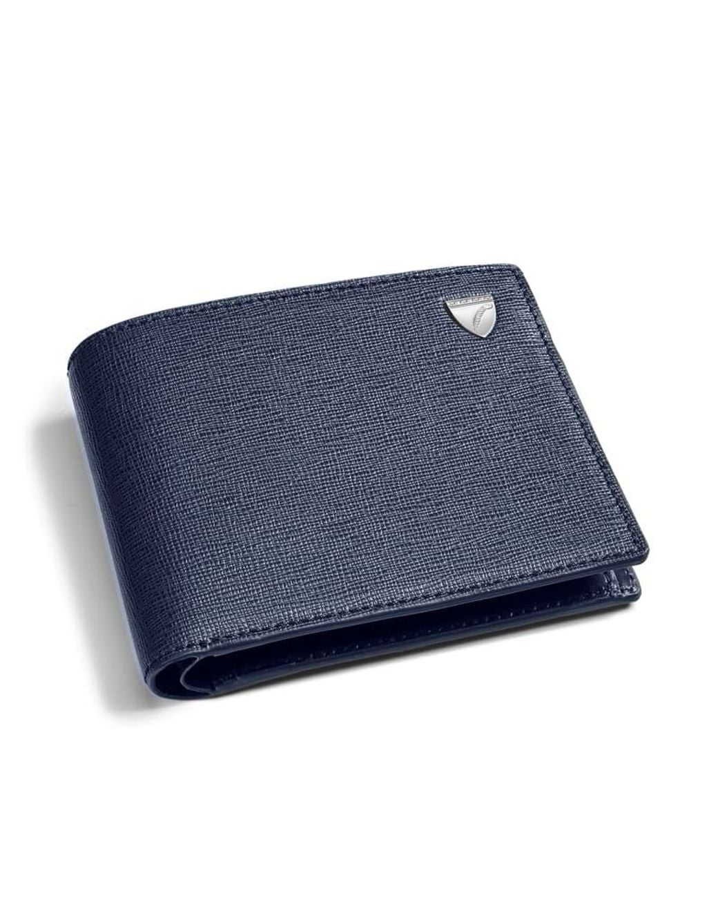 Aspinal Blue Billfold Coin Wallet for men