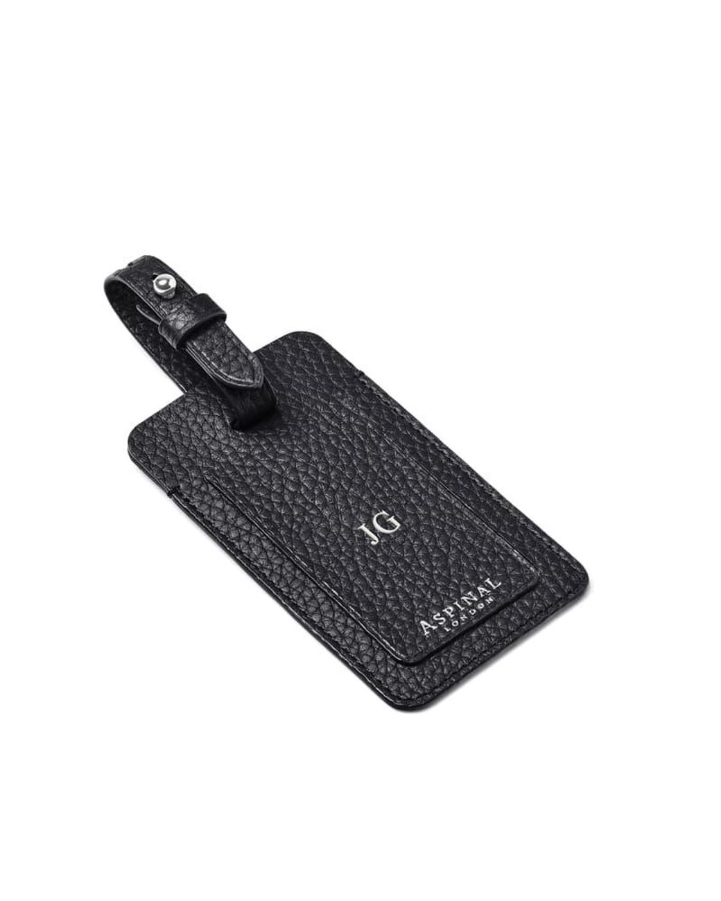 Aspinal Black Luggage Tag