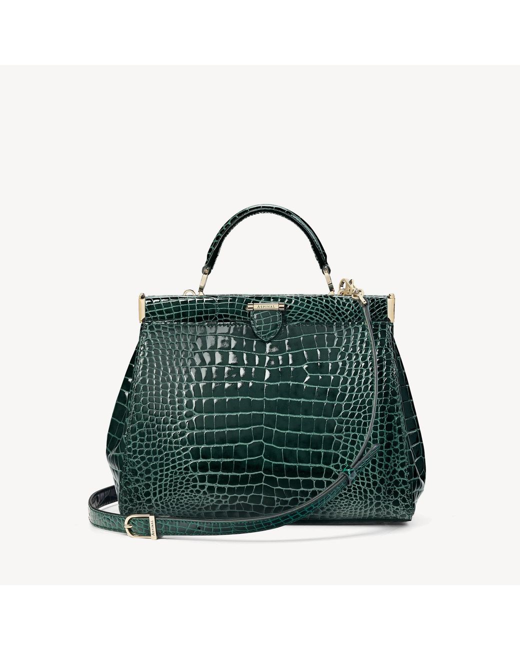 Aspinal of London Leather Small Florence Frame Bag in Green - Lyst