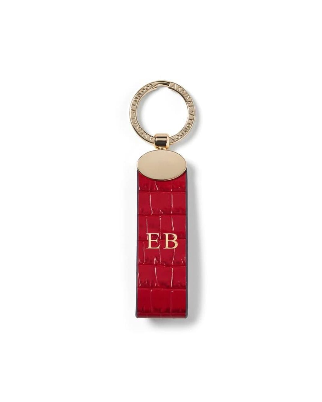 Aspinal Red Oval Loop Keyring