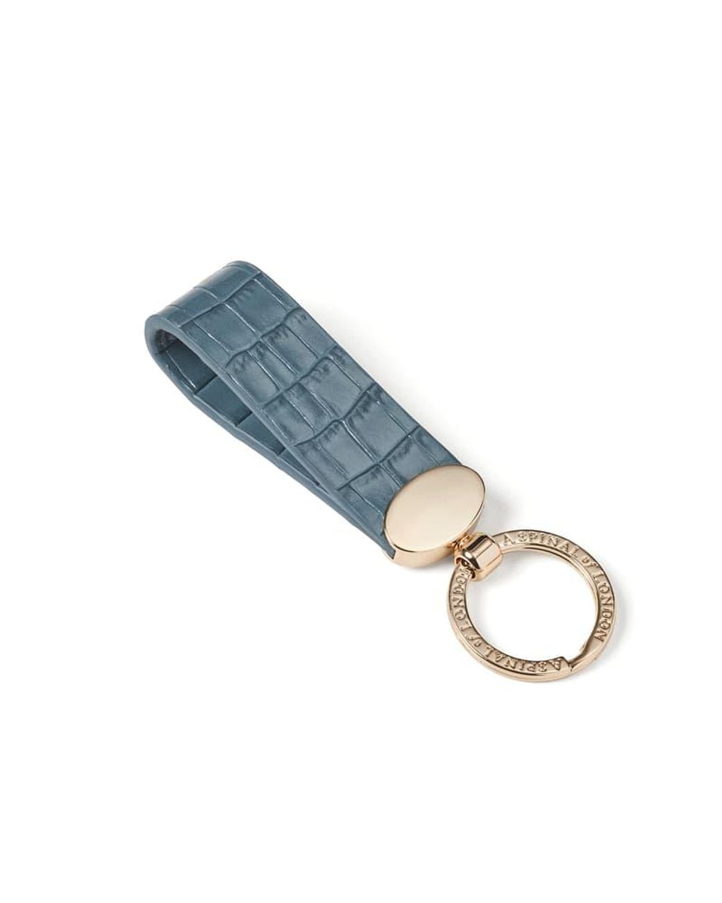 Aspinal Blue Oval Loop Keyring
