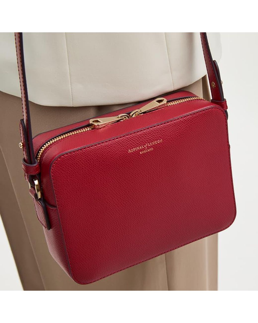 Aspinal Red Camera Crossbody